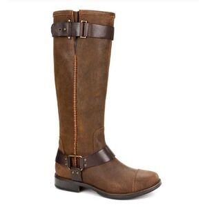 UGG Dree Riding Brown Suede Knee High Harness Boots 1005690 Women's Size 10
